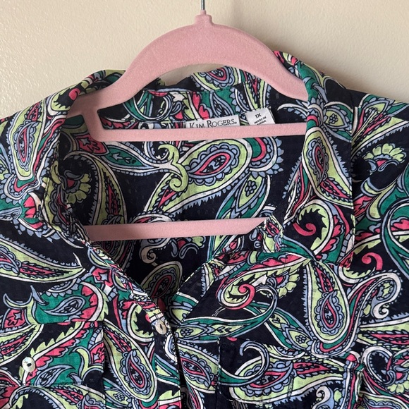 Kim Rogers Multicolor Paisley Collared Blouse - Picture 6 of 8